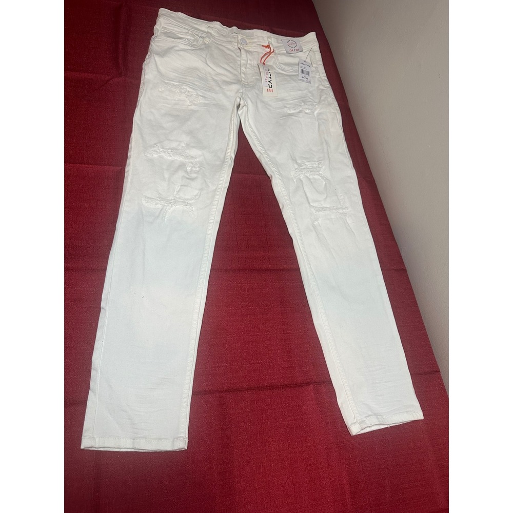 Arketype P503 Mens White Distressed Slim Fit Jeans Size 34x32 NWT